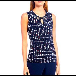 Tommy Hilfiger Geo Print Silky Sleeveless Top
